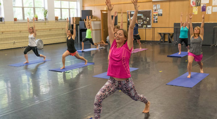 Cassie Wilson leading a yoga class