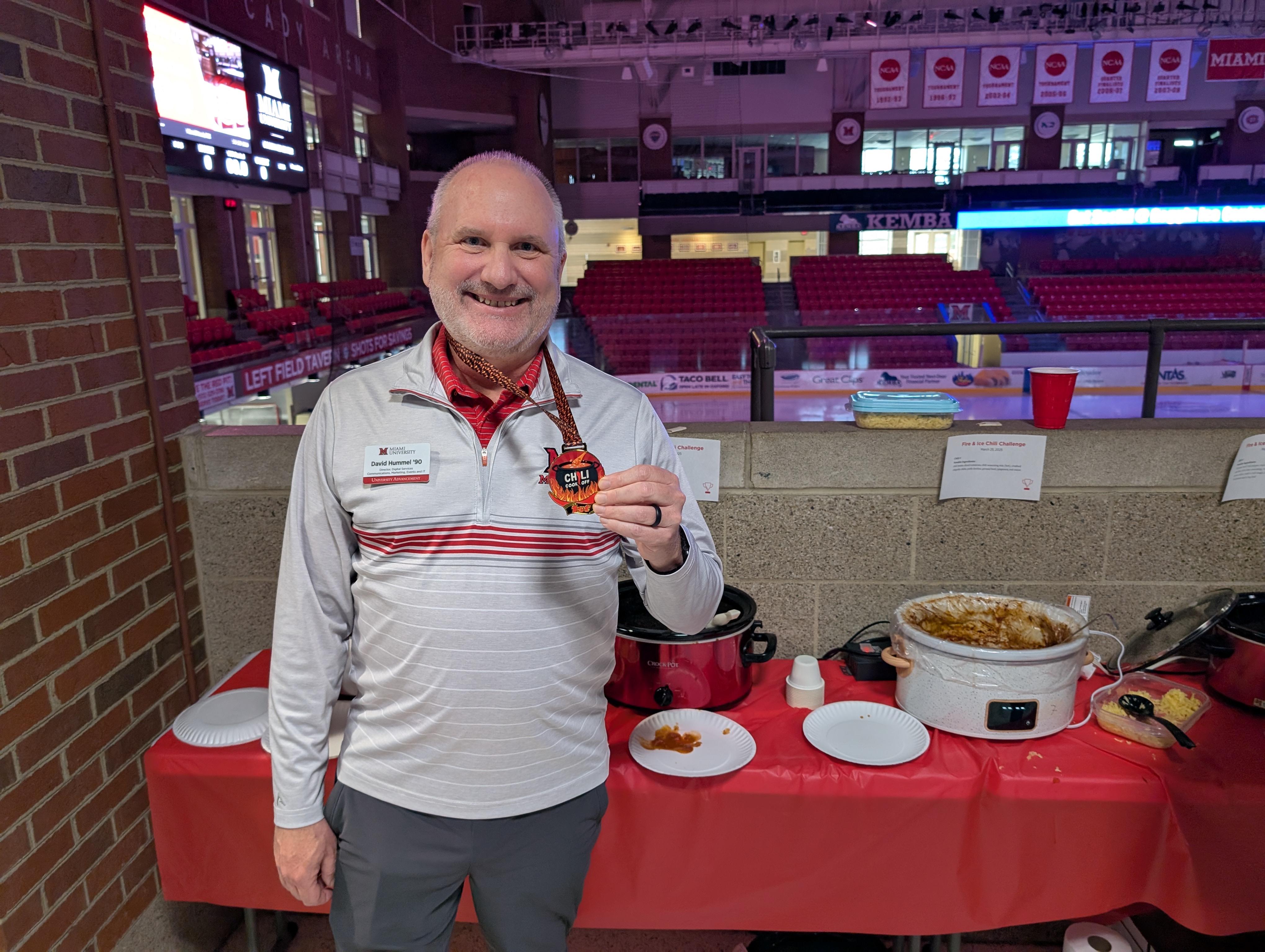 David Hummel from Advancement with his Chili Champion medal