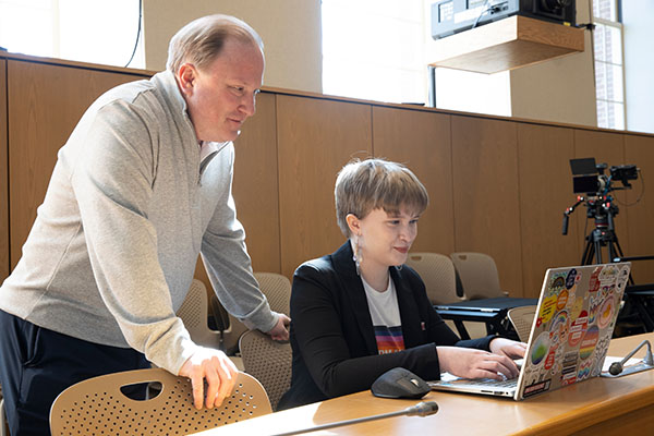 Zeb Baker, left, and Peren Tiemann