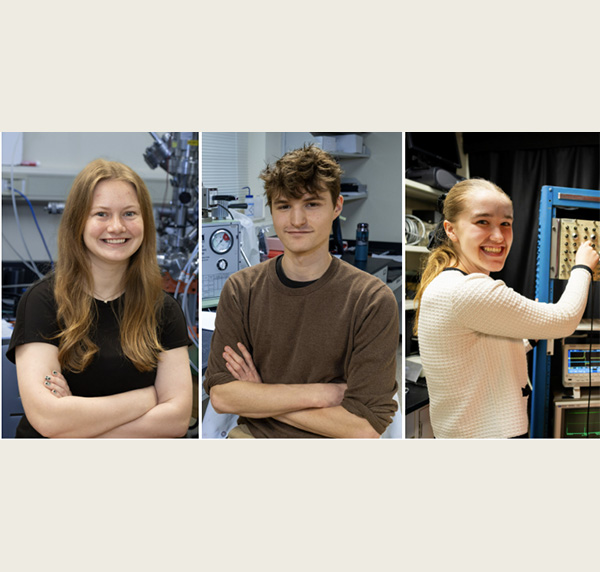 Goldwater Scholars left to right Sara McGinnis, Thomas McKenzie, and Hannah Stevens 