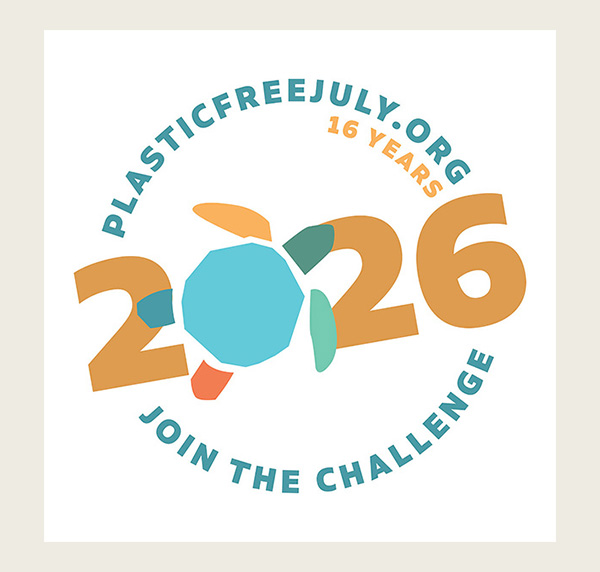 Plastic free july 2026 join the challenge badge