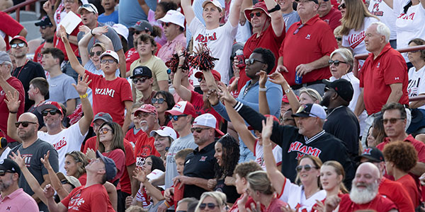 Fans at Yager Stadium for 2025 Homecoming football game