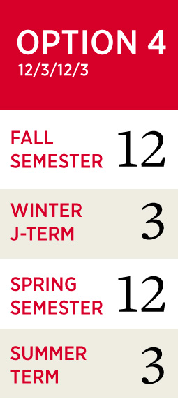 Option 4: Fall 12/Winter 3/Spring 12/Summer 3