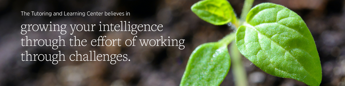 The Tutoring and Learning Center believes in growing your intelligence through the effort of working through challenges.
