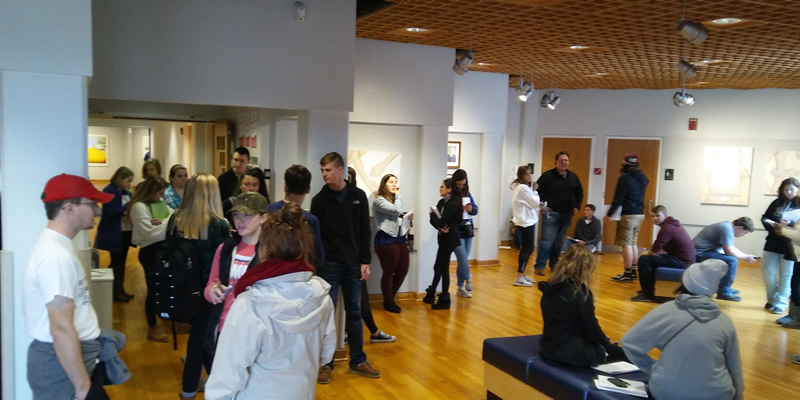 students visiting the Fitton center for creative arts.  