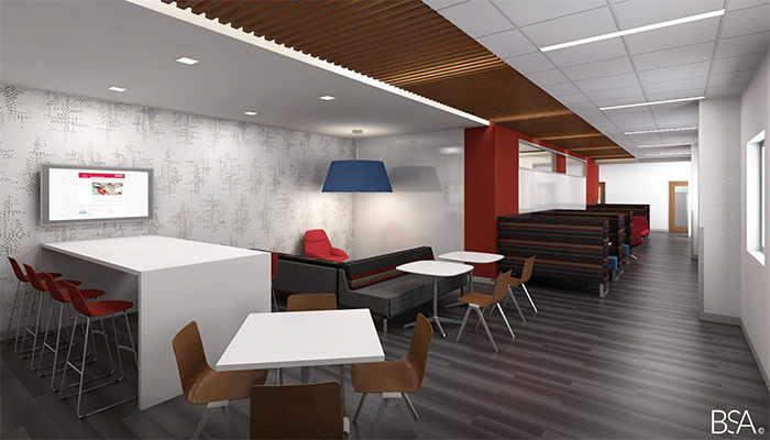 3D rendering of the new study area for students.
