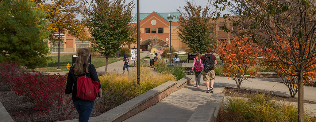 Text reads Your Transfer Path with a photo of students walking towards The Hamilton quad.