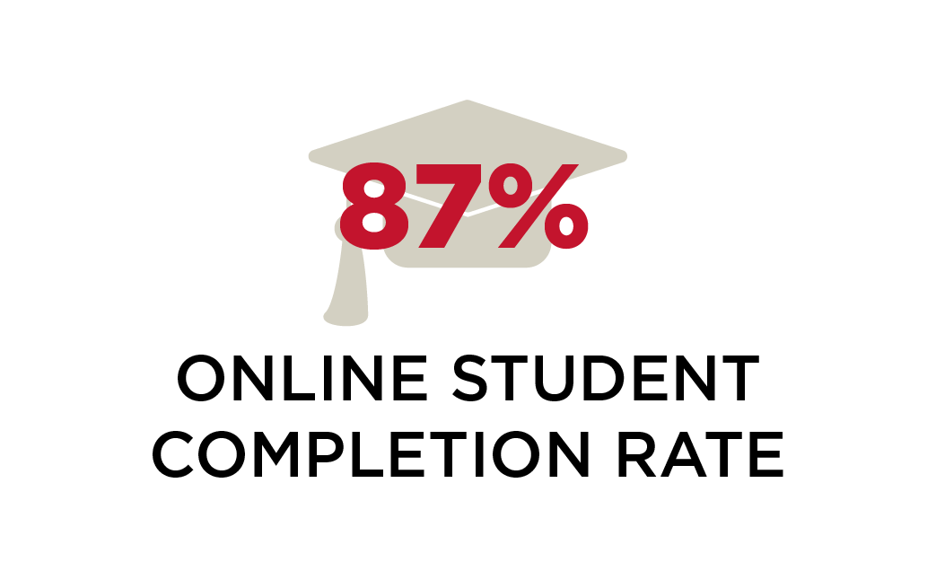87% Online student completion rate
