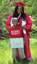 Alumni Jennifer Pugh with son