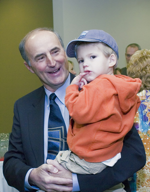 Lynn Darbyshire with his grandson