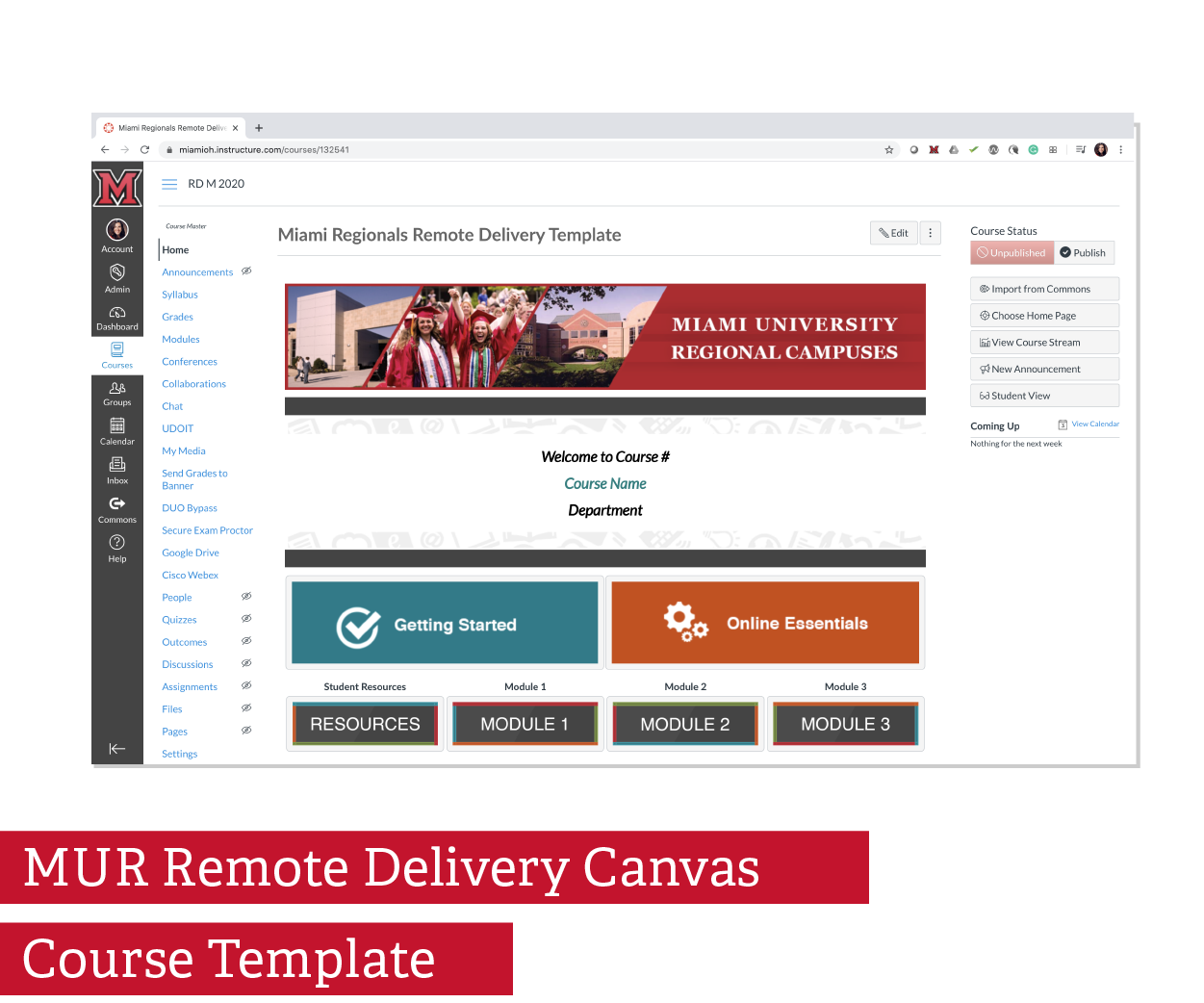 MUR Remote Delivery Canvas Course Template