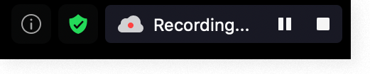 "Recording" indicator in a Zoom meeting