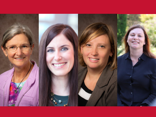 Beth Dietz (Social and Behavioral Sciences), Janelle Allen (Biological Sciences), Jennifer Purdum (Humanities & Creative Arts), and Theresa Kulbaga (Languages, Literature & Writing)