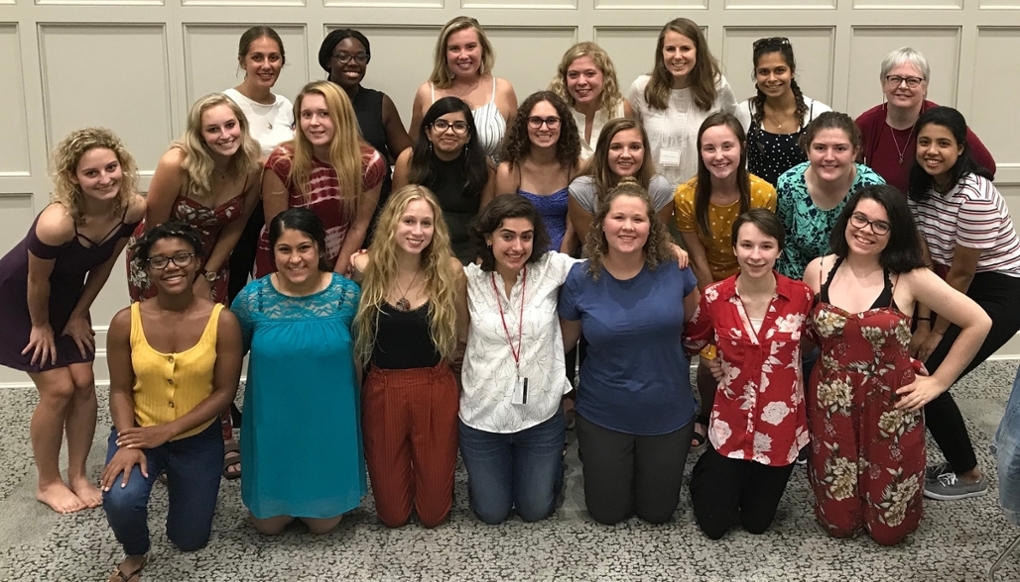 Group of 20 women who participated in the Empowering Leadership at Miami and Beyond Pre-Semester Program, 2019