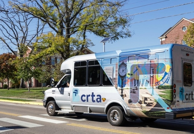 BCRTA Vehicle driving on campus