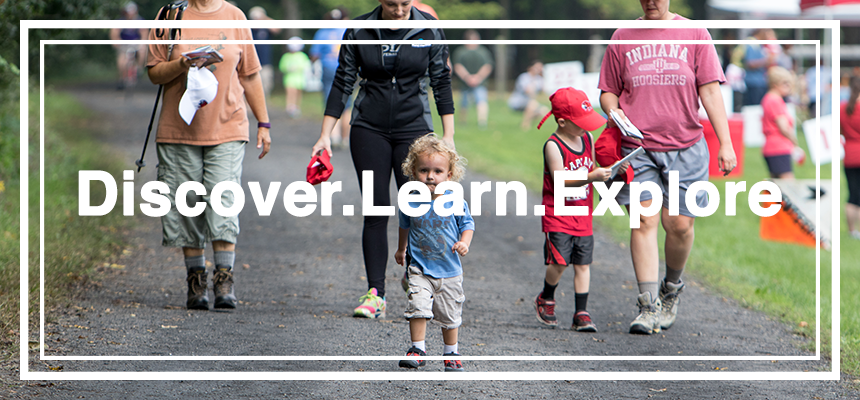 child walking in the hike-a-thon. Discover, learn, explore.