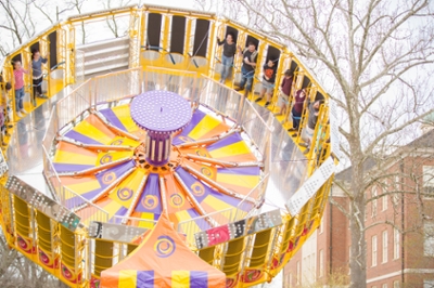 Large spinning festival ride from SpringFest.